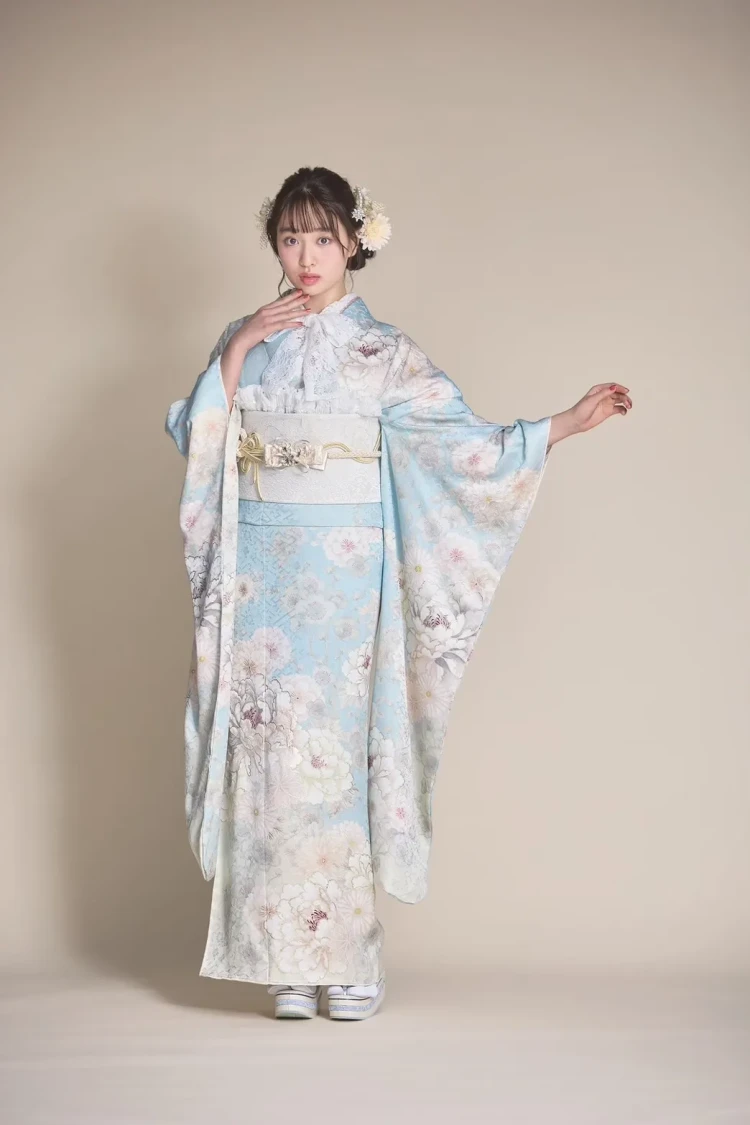 成人式　振袖　梅田　くすみカラー