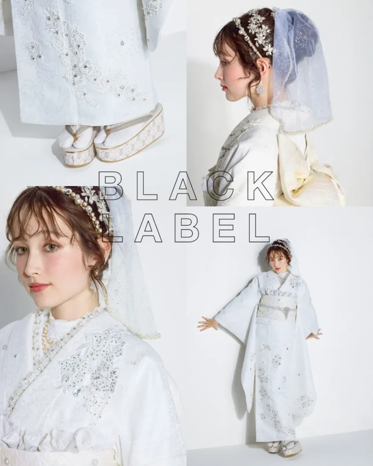 成人式　振袖レンタル　大阪　堺　ブラックレーベル　白　スワロスキー　ドレッシー　最高級　セレブ　キラキラ　エレガント