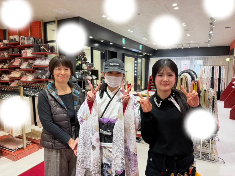 成人式　前撮り　梅田 古典　紫　白