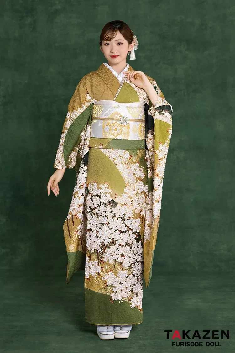 成人式振袖レンタル　抹茶　プレミアム古典　綺麗　上品