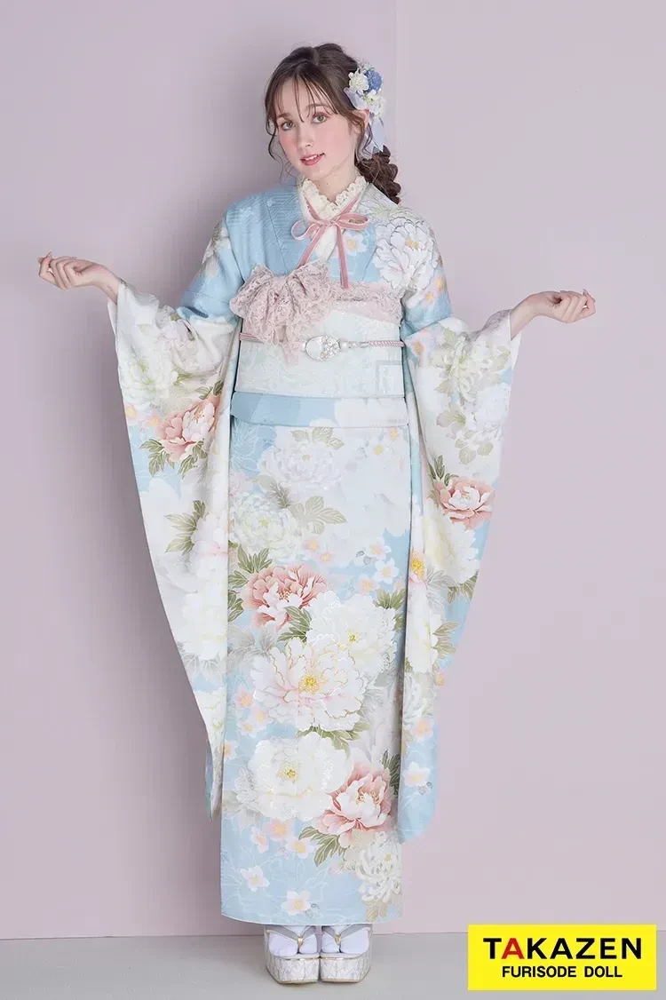 振袖　レンタル　奈良　帯　可愛い　アレンジ　華やか　綺麗　モノトーン