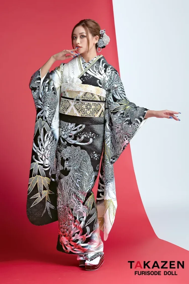 振袖レンタル　東京　表参道　かっこいい　個性派　ジャパンモード　虎　被りたくない