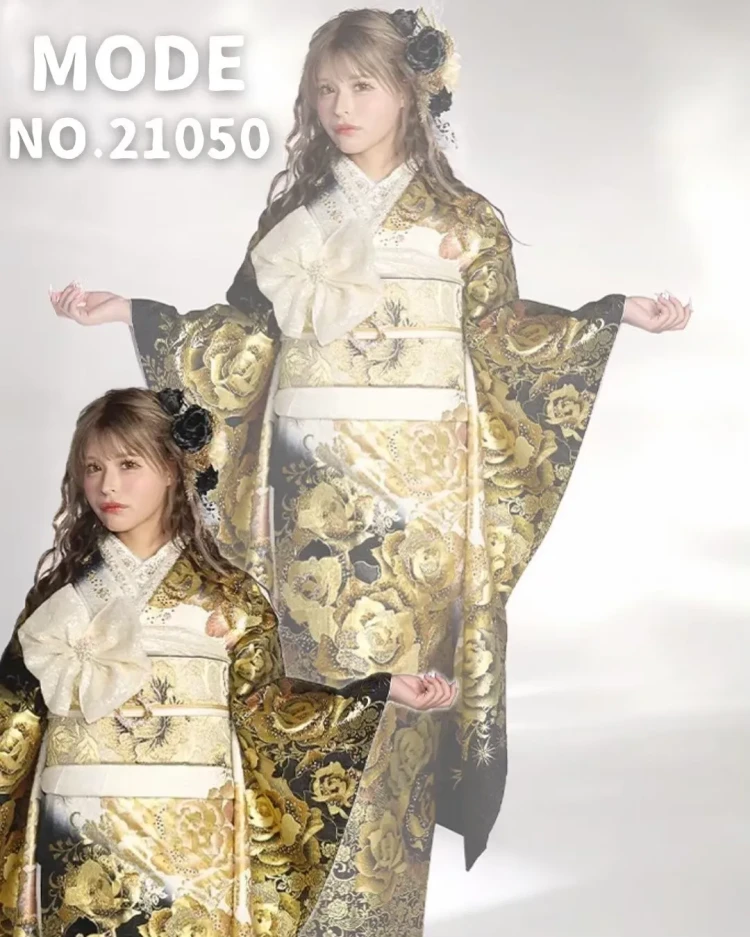 振袖レンタル 成人式 なんば 心斎橋 天王寺 大阪 人気TAKAZEN心斎橋店カワイイコーディネートキラキラオリジナルタカゼンオリジナルモード白金ブラック