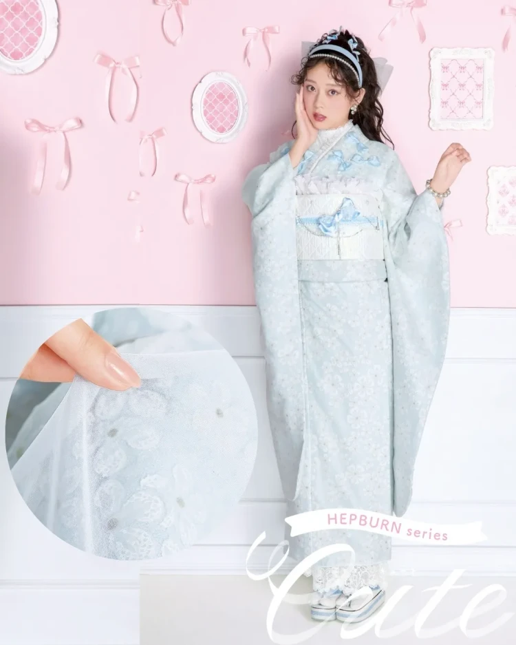 前撮り　振袖　撮影会　 スタジオ　オシャレ　キュート　ガーリー振袖　かわいい　亜豆スタイル　被らない　ンリボン