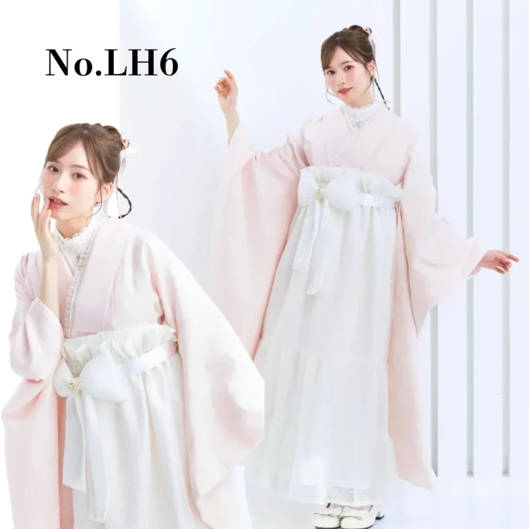 成人式　卒業式　TAKAZEN 袴レンタル　大阪　人気　かわいい　ドレス袴　ピンク
