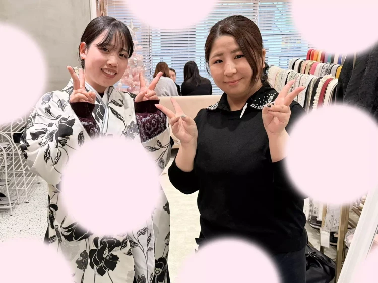 TAKAZEN姫路店　袴レンタル　卒業式　モノトーン　イマドキ　カワイイ