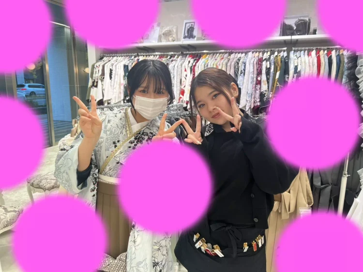 TAKAZEN神戸旧居留地店 卒業式　袴レンタル　かわいい　イマドキ　ジルスチュアート　水色　ブラウン袴　イマドキ　