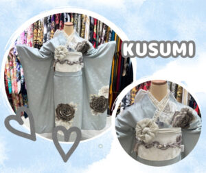 TAKAZEN神戸店　前撮り撮影会　イマドキ　カワイイ　コディネート　振袖　レンタル　袴　　くすみ　水色