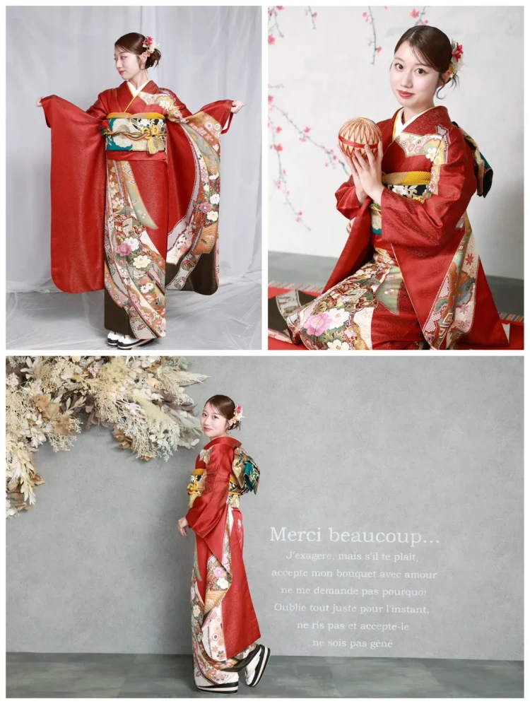 TAKAZEN奈良　ママ振袖　持込み振袖　前撮り撮影会　今風アレンジ　古典振袖