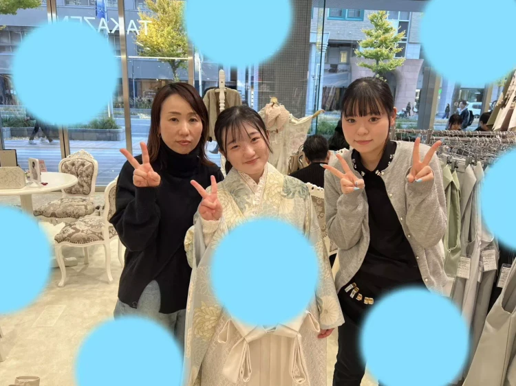 TAKAZEN神戸店 前撮り撮影会 イマドキ カワイイ コディネート 振袖 レンタル 袴 くすみ 水色