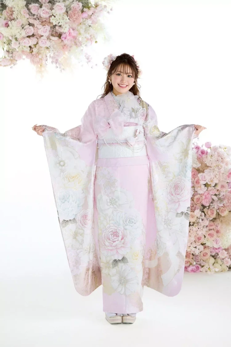 TAKAZEN姫路店　姫路市　成人式　卒業式　袴　振袖　イマドキ振袖　キラキラ　モード　青黒　ギャル