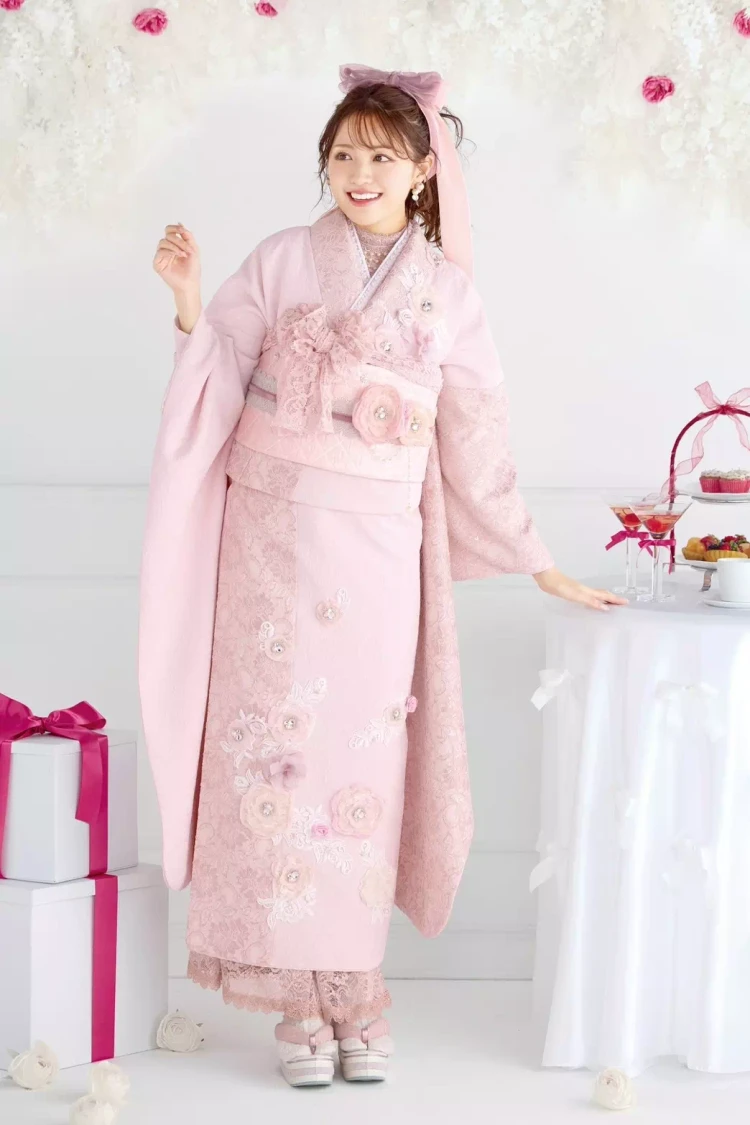 TAKAZEN姫路店　姫路市　成人式　卒業式　袴　振袖　イマドキ振袖　キラキラ　モード　青黒　ギャル