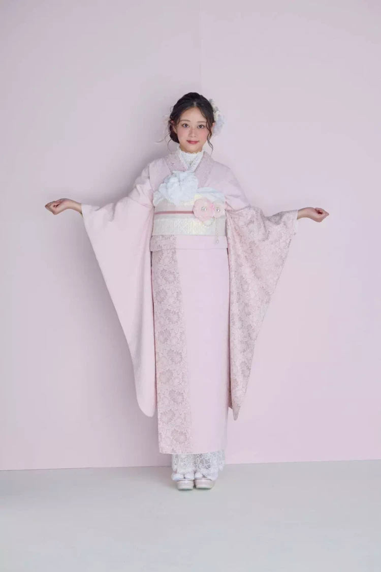 TAKAZEN姫路店　姫路市　成人式　卒業式　袴　振袖　イマドキ振袖　キラキラ　モード　青黒　ギャル