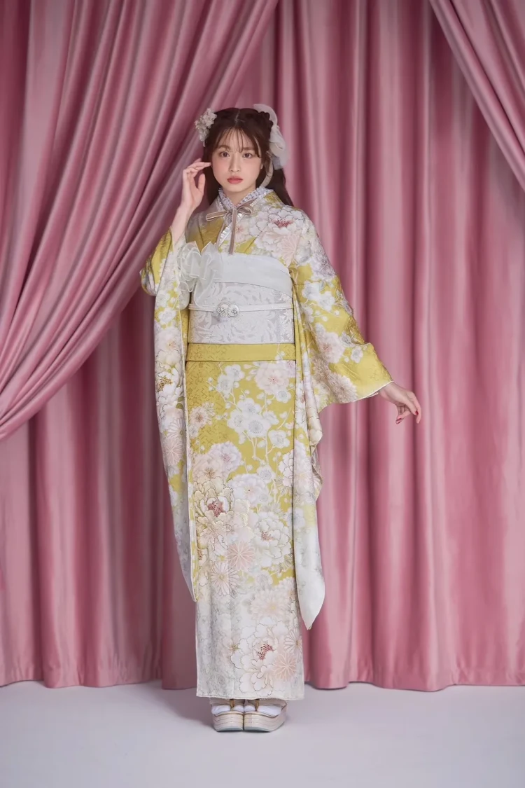 成人式　振袖　梅田　くすみカラー