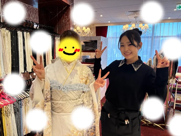 振袖レンタル　東京　表参道　かわいい　おしゃれ　個性派　かわいい　ふんわり　古典　イマドキ　白