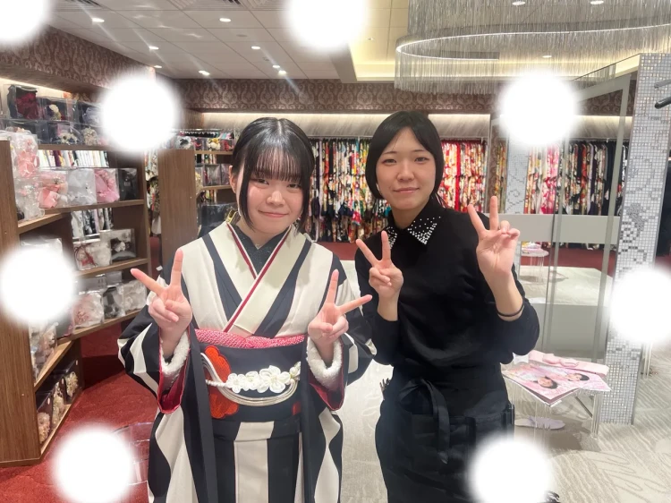 振袖レンタル　東京　表参道　かわいい　おしゃれ　レトロ　モノクロ　被りたくない