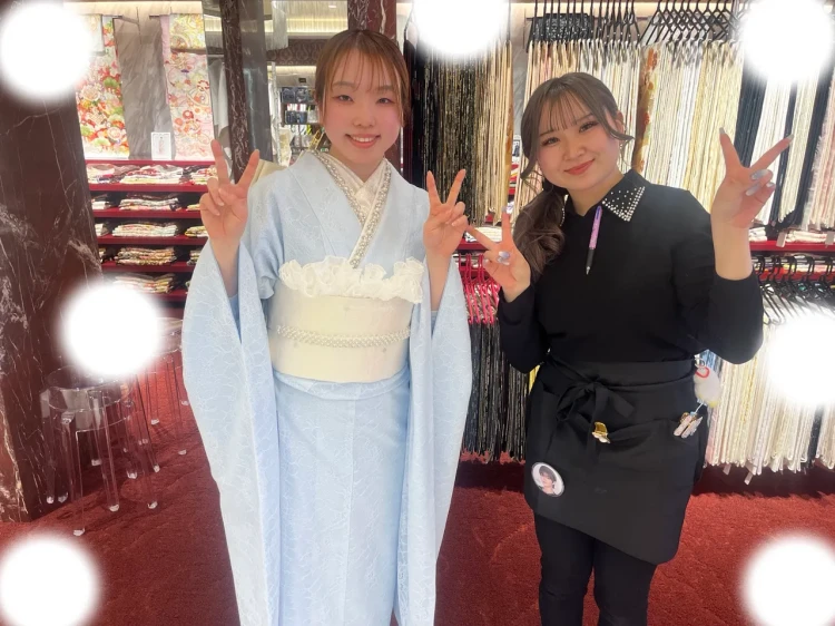 振袖レンタル　東京　表参道　かわいい　おしゃれ　振袖　成人式　かわいい　水色
