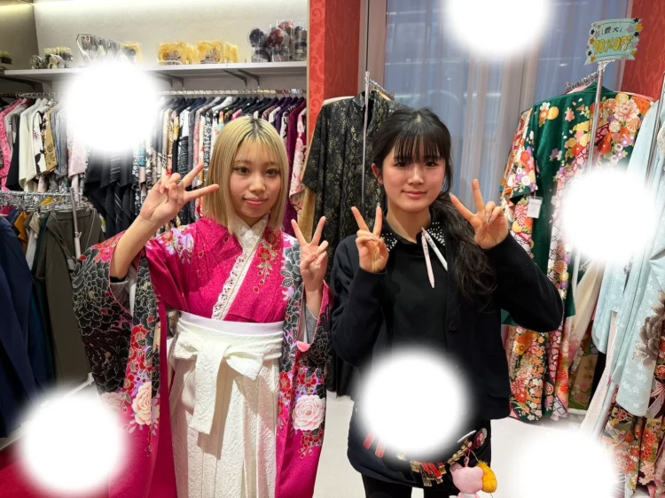 成人式　卒業式　TAKAZEN 袴レンタル　大阪　人気　ピンク　かわいい　白