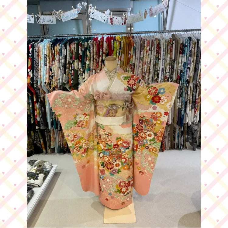 成人式　振袖レンタル　古典　鞠柄　ピンク　王道