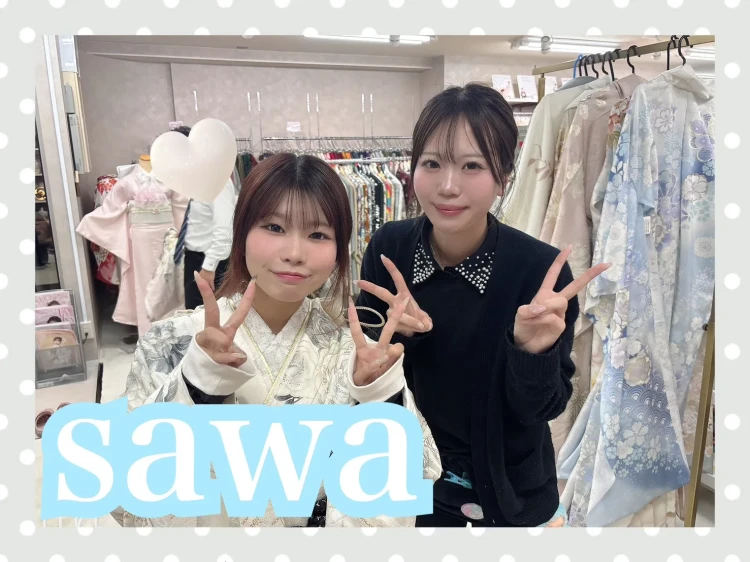 TAKAZEN奈良　振袖　レンタル　成人式　ヘップバーンシャネルカラー　白/ゴールド　バラ/リボン柄　スワロフスキー　おしゃれな　ドレッシー　カメリア柄帯　南琴奈