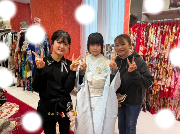 成人式　振袖　梅田　水色