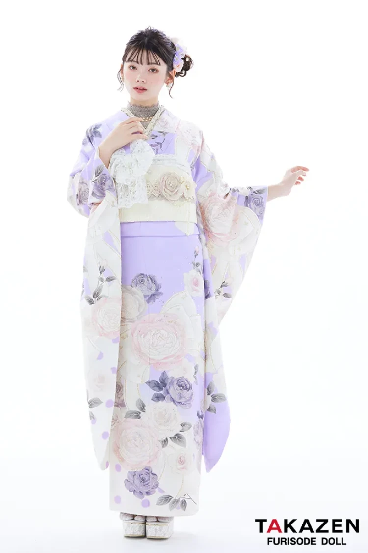 成人式振袖レンタル　明るめカラー　ラベンダー　紫
