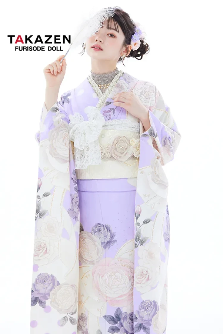 成人式振袖レンタル　明るめカラー　ラベンダー　紫