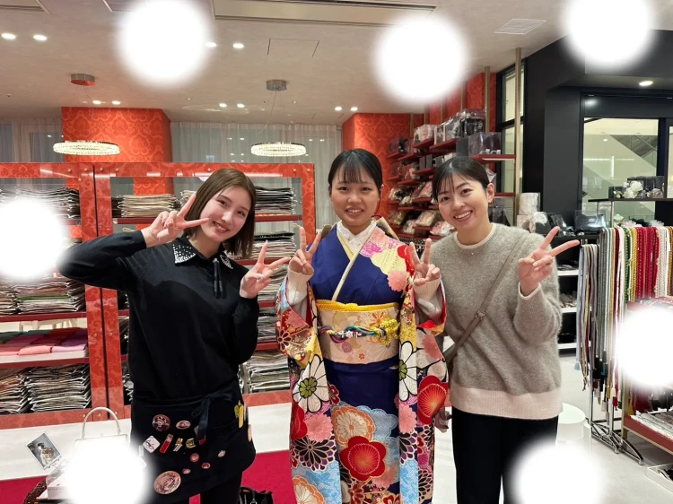 成人式　前撮り　梅田　振袖レンタル　袴レンタル　家族写真　前撮り撮影会　古典　レトロ　青