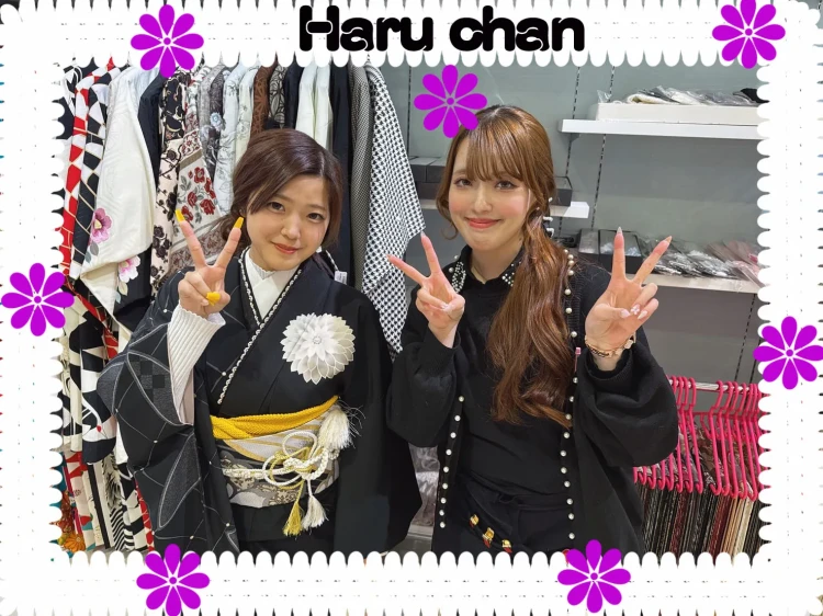 成人式　振袖レンタル　安カワ　黒　シンプル　ヴィンテージ　レトロ