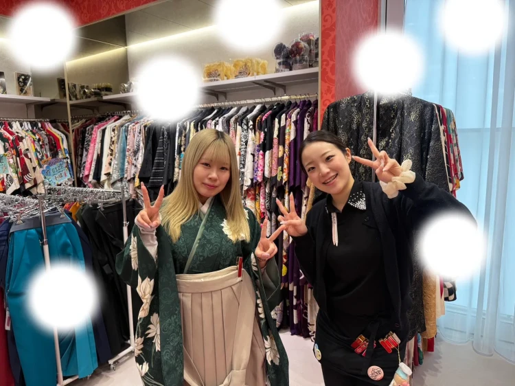 卒業式　くすみ　袴レンタル　かわいい