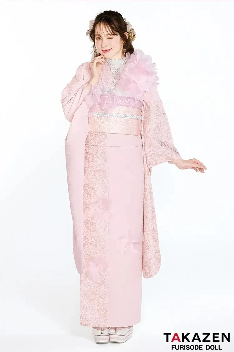 ピンク　振袖　成人式　ヘップバーン
