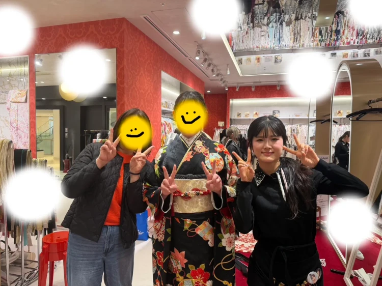 成人式　前撮り　梅田　古典　黒