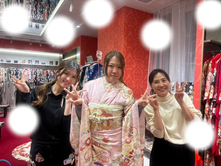 成人式　前撮り　梅田　正統派古典　ピンク　かわいい