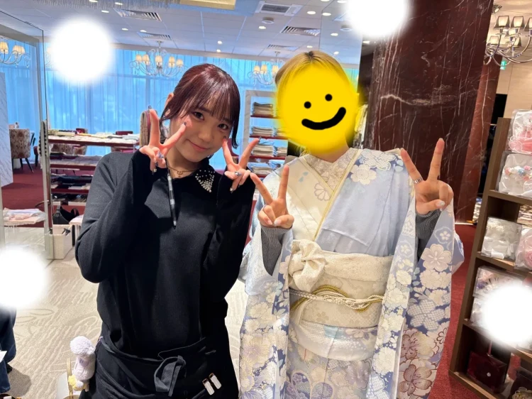 振袖レンタル　東京　表参道　かわいい　古典　プレミアム古典　関芳　寒色　きれいめ　上品