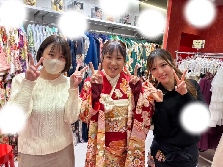 成人式　前撮り　梅田　古典柄　赤　フォトプラン