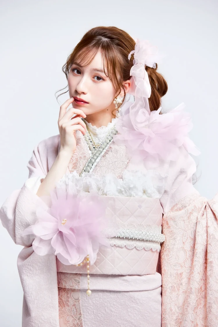 ヘップバーンchouchou　ピンク　かわいい　シフォンのお花付き/レース　異素材　人とかぶらない　おしゃれ　姫ギャル　白宮みずほ