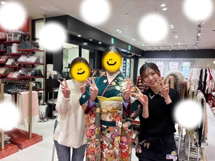 成人式　前撮り　梅田　持込　古典柄　華やか振袖
