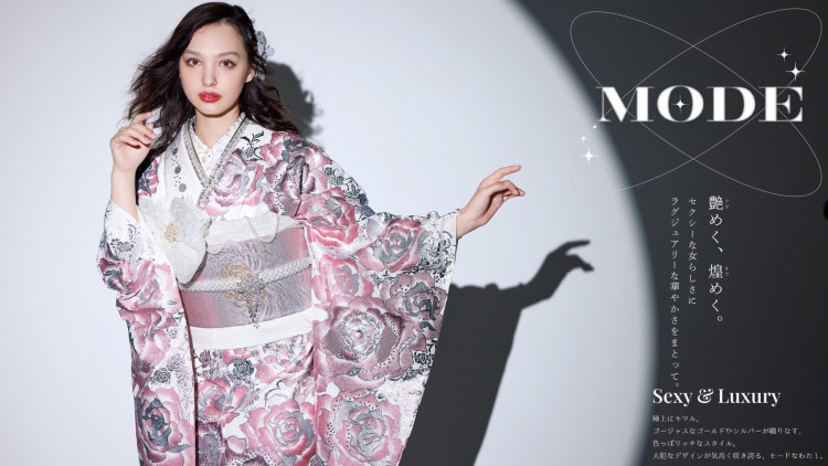 TAKAZEN姫路店　振袖　成人式　MODE　モード振袖　ギャル振袖　白ギャル　姫ギャル　綺麗めギャル　シルバー振袖　ゴールド振袖　キラキラ振袖姫路　スワロフスキー振袖姫路