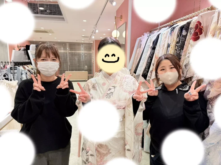 TAKAZEN姫路店　成人式　振袖　オリジナル　白ピンク　コスメ　おしゃれ