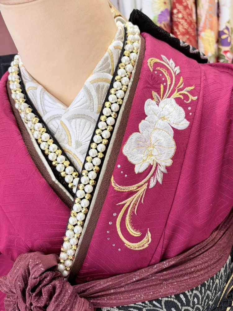 TAKAZEN姫路店　成人式　振袖　ヴィンテージ　ワインレッド　大人っぽい　おしゃれ　上品