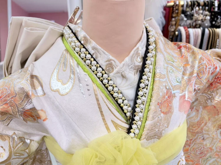 TAKAZEＮ姫路店　成人式　振袖　MODE　キラキラ　豪華　春　黄色