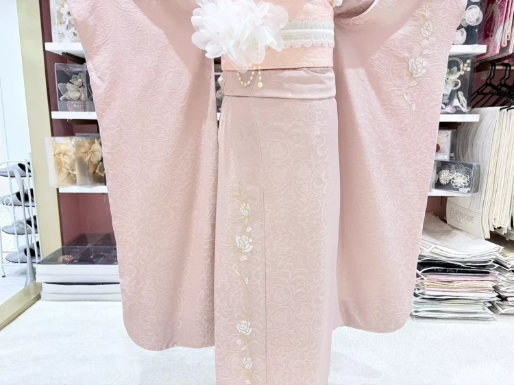 TAKAZEN姫路店　姫路市　振袖　成人式　くすみピンク　かわいい　女の子らしい　おしゃれ