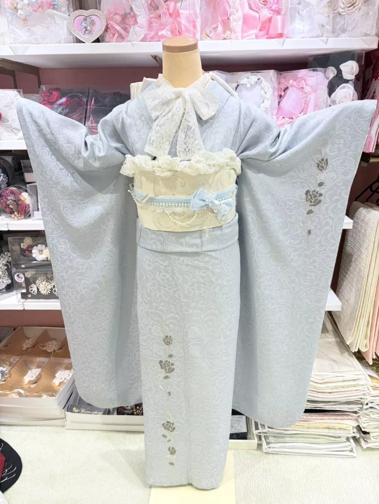 TAKAZEN姫路店　姫路市　成人式　卒業式　袴　振袖　イマドキ振袖　キラキラ　モード　青黒　ギャル