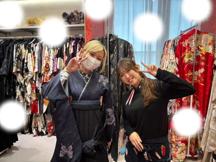 卒業式　袴レンタル　イマドキ　黒　オシャレ