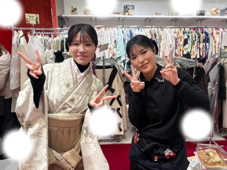 卒業式　くすみ　袴レンタル　ピンク