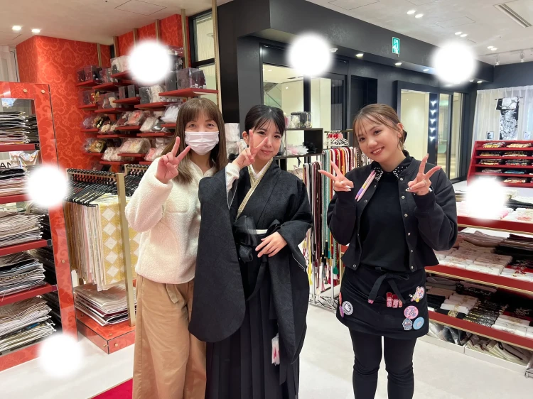 卒業式　袴　レンタル　黒色　ばら