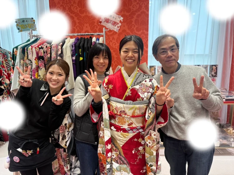 成人式　前撮り　梅田　古典　赤
