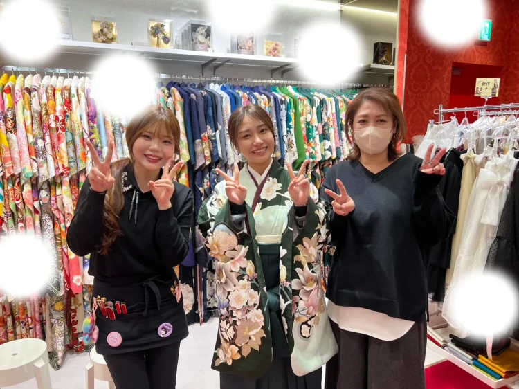 卒業式　袴　緑袴　袴レンタル　梅田