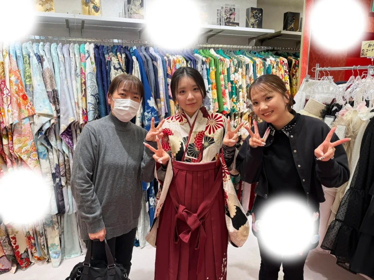 卒業式　袴　レンタル　古典　赤