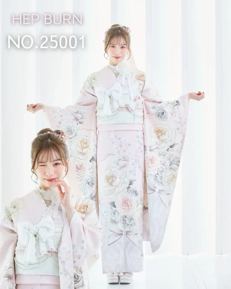 振袖レンタル　成人式　なんば　心斎橋　天王寺　大阪　人気タカゼン心斎橋店TAKAZENオリジナルキラキラ可愛いピンク色ヘップバーンシリーズコスメカラー